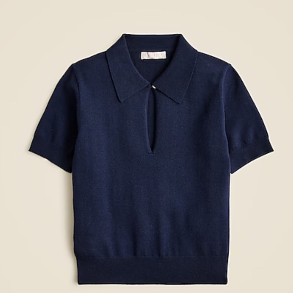 J. Crew sz Small Navy Blue short-sleeve keyhole sweater